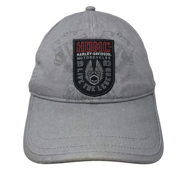 Harley-Davidson Motorcycles Strapback Hat Gray One Size Live The Legend - Picture 1 of 8